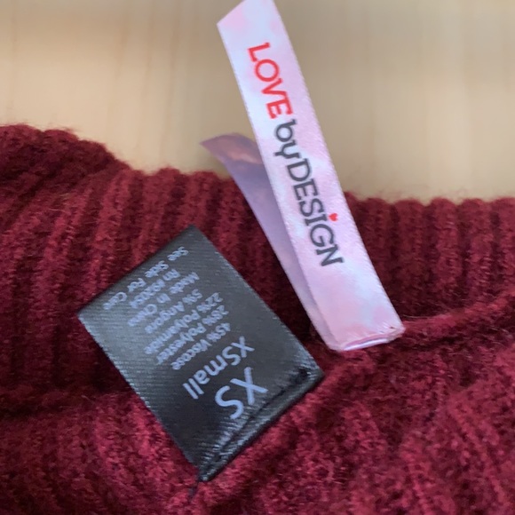 Love By Design Burgundy Off Shoulder Sweater - Picture 3 of 4